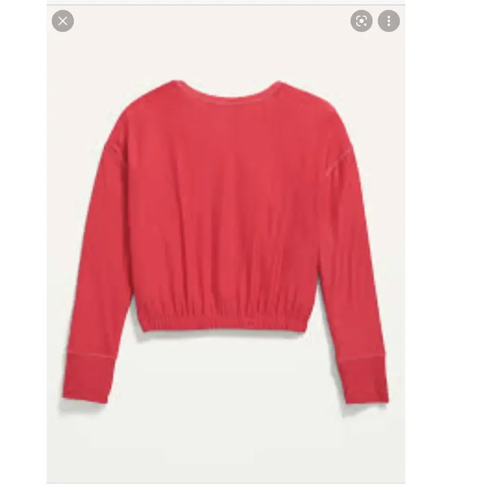 NWT Old Navy Pink Cropped Cinched Waist Fitness Top Sz 5 XS